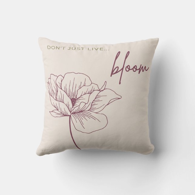 Lebe nicht nur, Bloom Kissen (Rückseite)