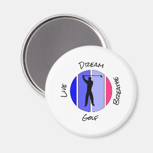 Lebe, träume, atme Golf Magnet