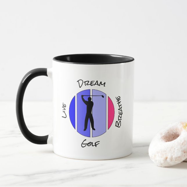 Lebe, träume, atme Golf Tasse (Mit Donut)