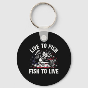 Lebe um zu fischen und fische um zu leben Lustiges Schlüsselanhänger