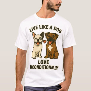 Lebe wie ein Hund Liebe bedingungslos (2) T-Shirt
