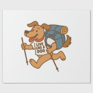Lebe wie ein Hund Wandern Geschenkpapier