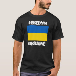 Lebedyn, Ukraine mit ukrainischer Flagge T-Shirt