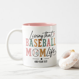 Leben als Baseball-Mutter im Retro-Sportstil Zweifarbige Tasse