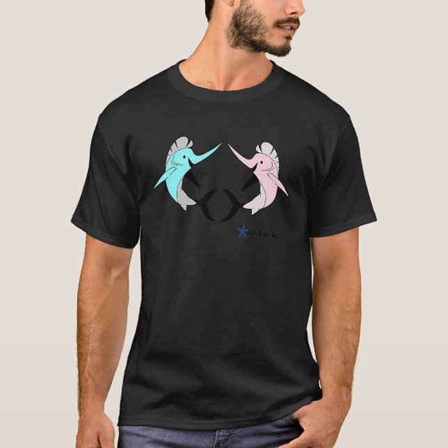 Leben am Meer Schwertfisch Freunde T-Shirt (Vorderseite)