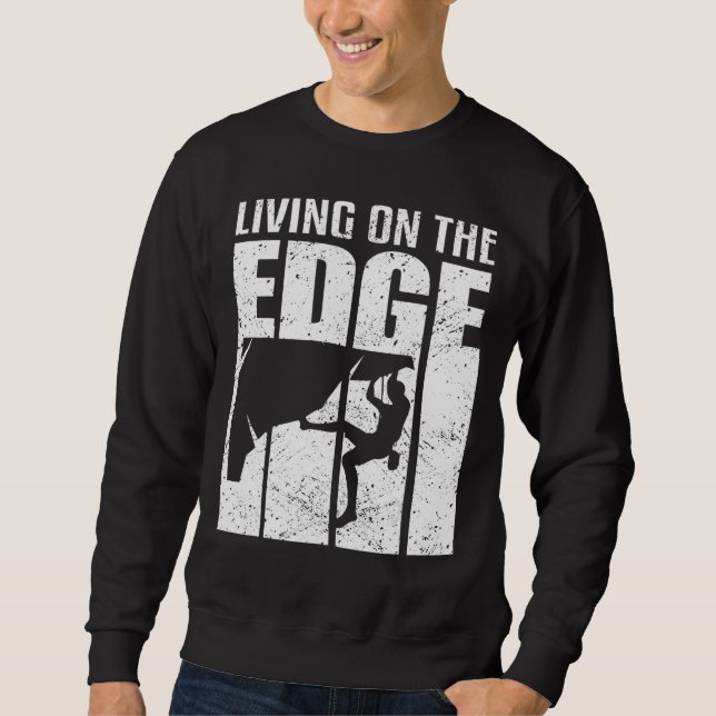 Leben am Rande Klettern Sprichwort Bouldermäuse Sweatshirt (Vorderseite)