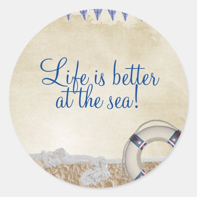 Leben am Sand Runder Aufkleber (Vorderseite)