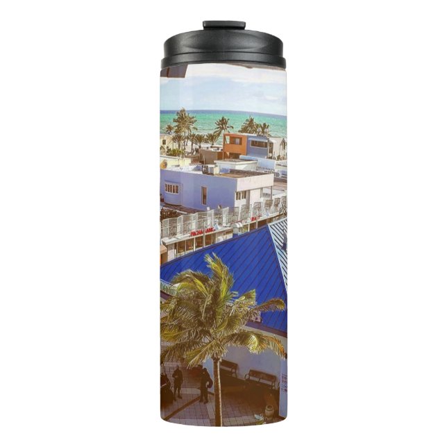 Leben am Strand Thermosbecher (Vorderseite)