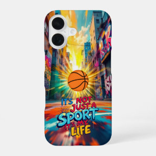 Leben auf dem Spielfeld: Basketball iPhone 16 Hülle