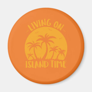 Leben auf der Insel Zeit Palmen und Sonnenuntergan Magnet
