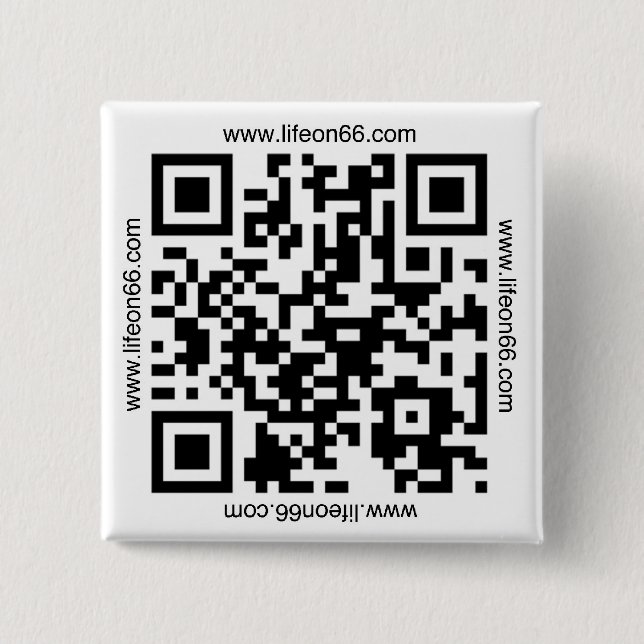 Leben auf Knopf 66 (QR Code) Button (Vorderseite)
