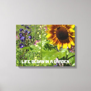 Leben begann in einem Garten Leinwanddruck