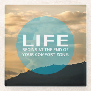 Leben beginnt glasuntersetzer