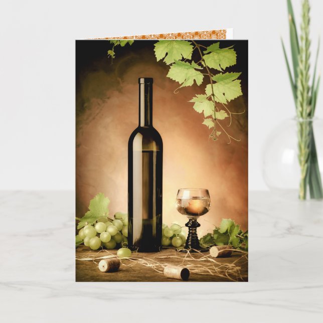 Leben bei Weißwein Karte (Vorderseite)
