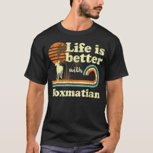 Leben besser Boxmatian Vintage Hundemama Vater T-Shirt