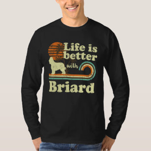 Leben besser Briard Vintage Hundemama Vater T-Shirt