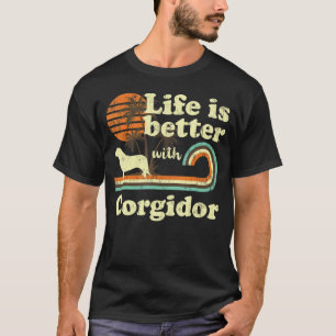 Leben besser Corgidor Vintage Hundemama Vater T-Shirt