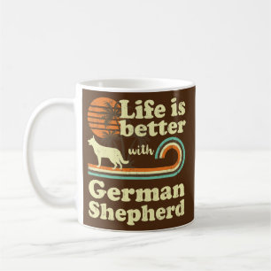 Leben besser Deutscher Schäferhund K9 Vintage Hund Kaffeetasse