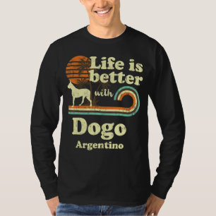 Leben besser Dogo Argentino Vintage Hundemama Vate T-Shirt