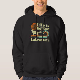 Leben besser Labrastaff Vintage Hundemama Vater Hoodie