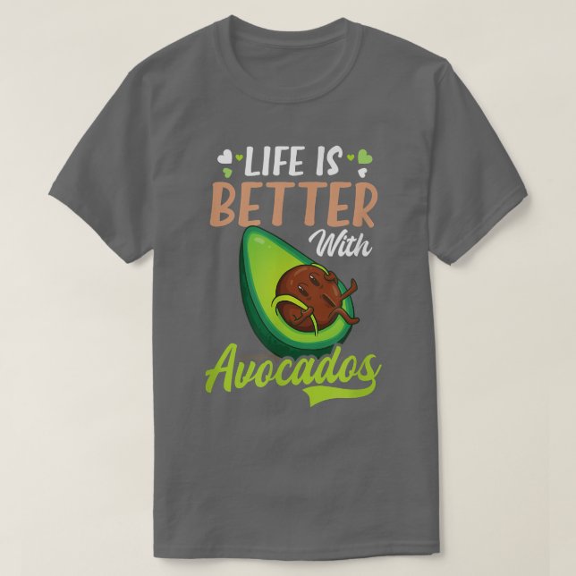 Leben besser mit Avocado Design Avocado T-Shirt (Design vorne)