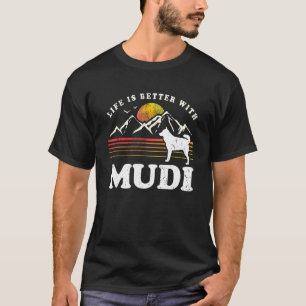 Leben besser Mudi Vintage Hundemama Vater T-Shirt