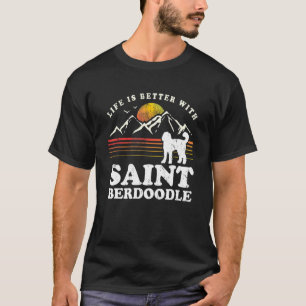 Leben besser Saint Berdoodle Vintage Hundemama Vat T-Shirt