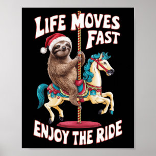 Leben bewegt sich schnell auf Karussell Pferd - Ch Poster