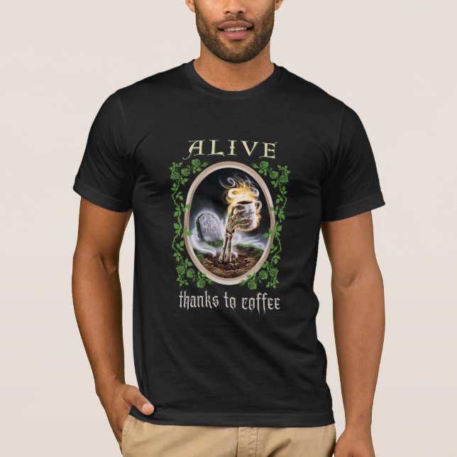 Leben dank Coffee Black T - Shirt (Vorderseite)