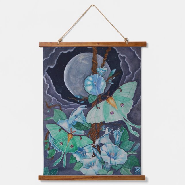 Leben der Luna Wandteppich Mit Holzrahmen (Vorderseite)