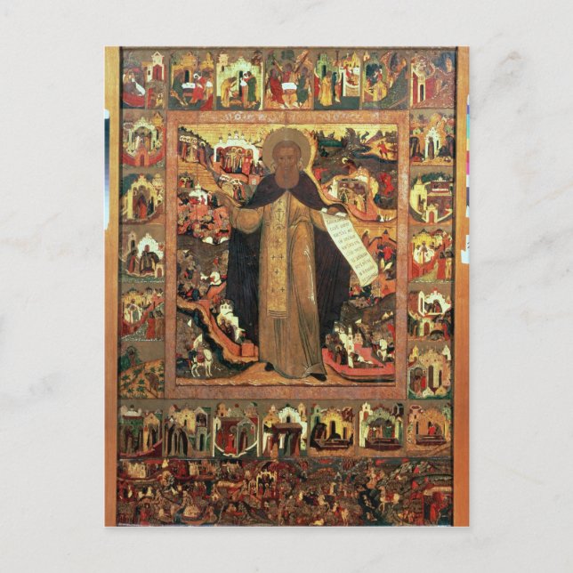 Leben des hl. Sergius von Radonesh, 1640er Postkarte (Vorderseite)