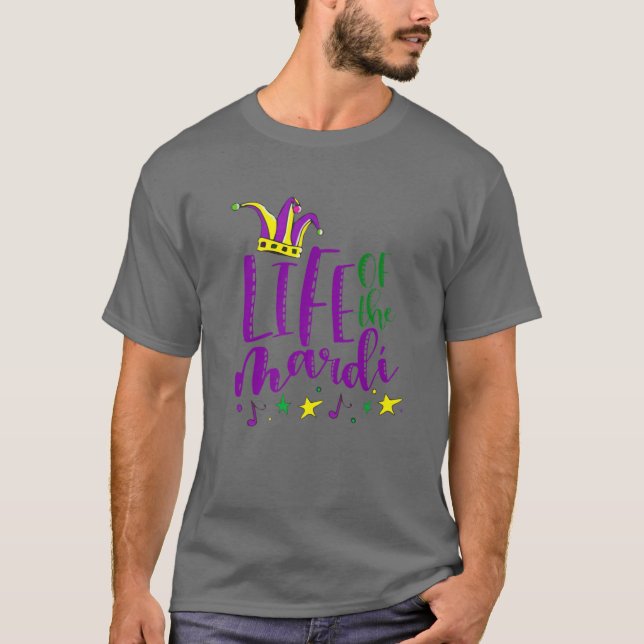 Leben des Mardi Funny Jester Hat 2022 Mardi Gras T-Shirt (Vorderseite)