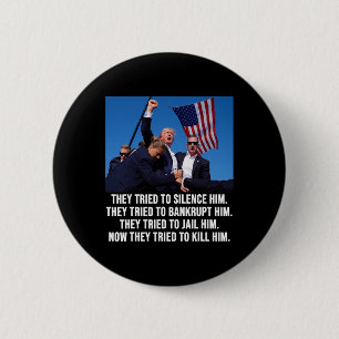 Leben Donald Trump Tasse Shot - Nie übergeben Button