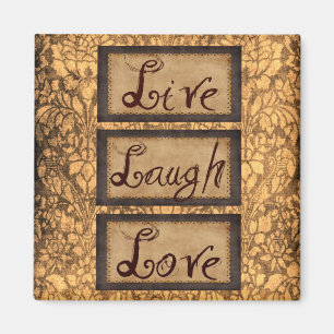 Leben dreifacher Rahmen-Magnet Lachen-Liebe-Browns Magnet