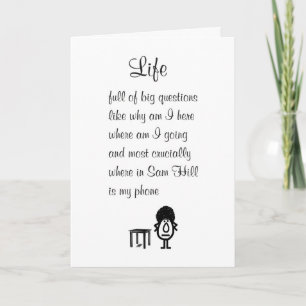 Leben ein lustiges Denken an dich Gedicht Karte