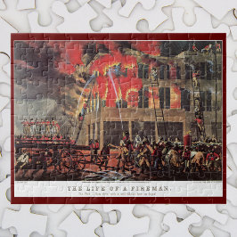 Leben eines Feuerwehrmanns, Feuerbrand für Vintage Puzzle