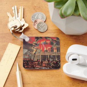 Leben eines Feuerwehrmanns, Feuerbrand für Vintage Schlüsselanhänger