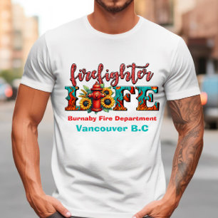Leben eines Feuerwehrmanns in lebendiger Kunst T-Shirt