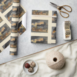 Leben eines Feuerwehrmanns Vintag Lithographiemust Geschenkpapier