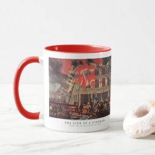 Leben eines Feuerwehrmanns, Vintage-Feuerwehrmänne Tasse