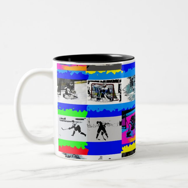 Leben eines Hockeyspielers - Eishockey Zweifarbige Tasse (Links)