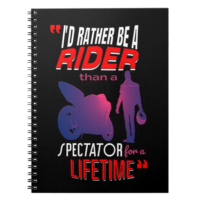 Leben eines Motorradfahrers: Fahren, nicht beobach Notizblock (Vorderseite)