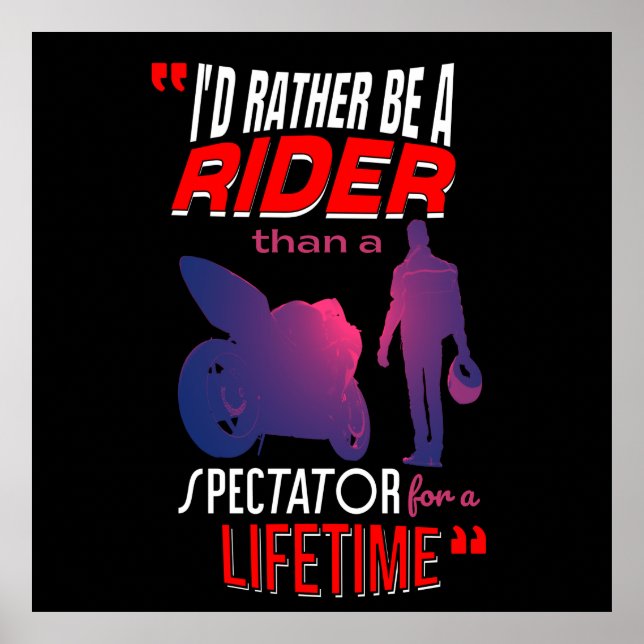 Leben eines Motorradfahrers: Fahren, nicht beobach Poster (Vorne)