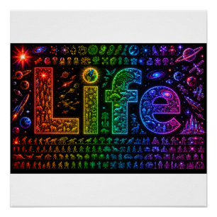 Leben eines Starkind   Weltraumthemen-Print auf Fo Poster