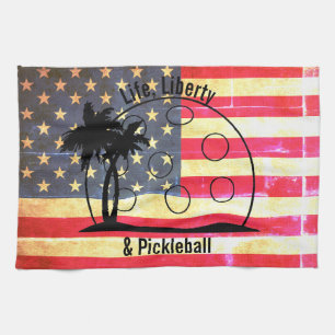 Leben Freiheit & Pickleball USA Geschirrtuch