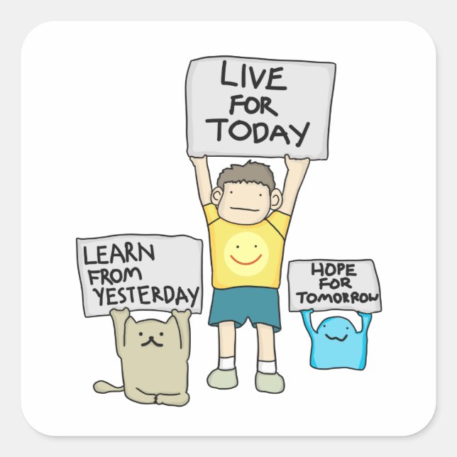 Leben für heute Square Stickers (Vorderseite)