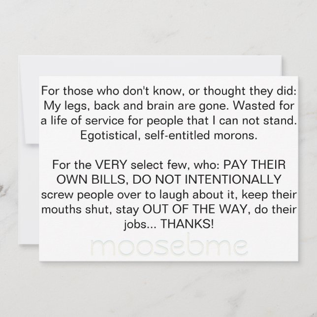 Leben für Müll Dankeskarte (Vorderseite)