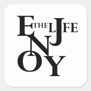 Leben genießen quadratischer aufkleber