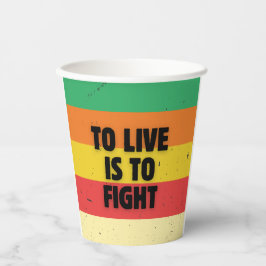 Leben heißt kämpfen - Retro Streifen Inspiration Pappbecher