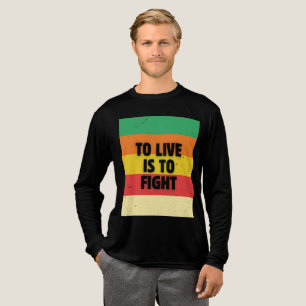Leben heißt kämpfen - Retro Streifen Inspiration Tri-Blend Shirt